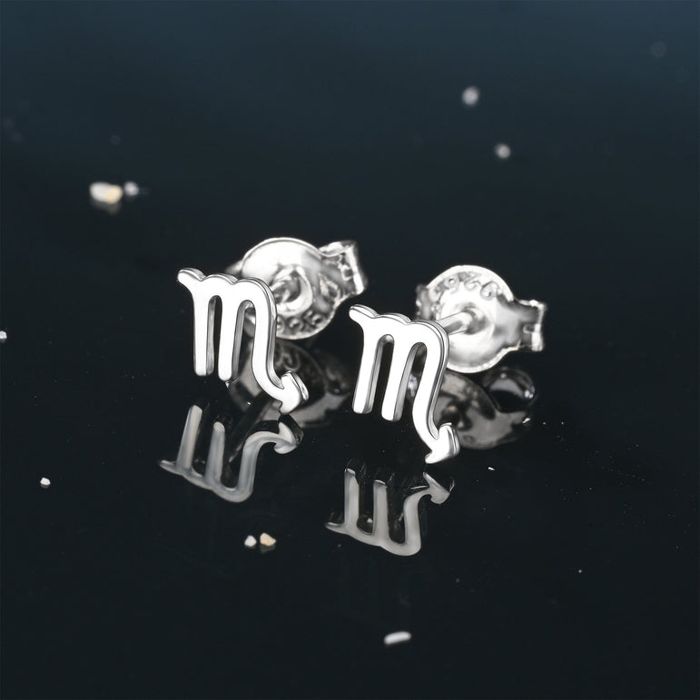 Scorpio Stud Earrings Sterling Silver - Zodiac Constellation Earrings Stud Earrings