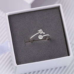 Scorpio Ring Sterling Silver Adjustable Zodiac Sign Ring Ring