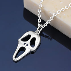 The Scream Skull Necklace Sterling Silver Pendant Necklace