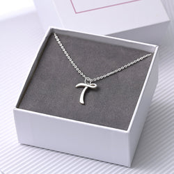Cursive Letter Necklace Sterling Silver, 18"-20" Pendant Necklace