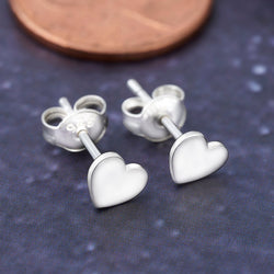 Tiny Heart Stud Earrings Sterling Silver Stud Earrings