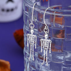 Moveable Skeletons Dangle Earrings Sterling Silver Drop Earrings