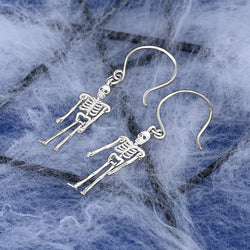 Moveable Skeletons Dangle Earrings Sterling Silver Drop Earrings