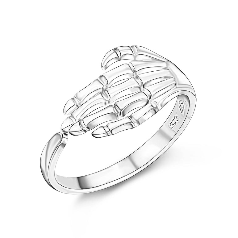 Sterling Silver Skeleton Hand Ring Ring