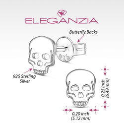 Tiny Skull Stud Earrings Sterling Silver Stud Earrings