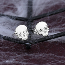 Tiny Skull Stud Earrings Sterling Silver Stud Earrings