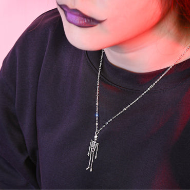 Moveable Skeleton Necklace Sterling Silver Pendant Necklace