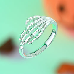 Sterling Silver Skeleton Hand Ring Ring