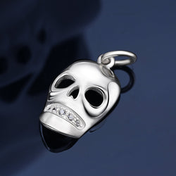 CZ Spooky Skull Pendant Sterling Silver Pendant