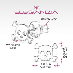 Sterling Silver Pirate Skull Stud Earrings Stud Earrings