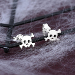 Sterling Silver Pirate Skull Stud Earrings Stud Earrings