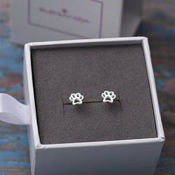 Petite Pet Paw Print Earrings Stud Sterling Silver Stud Earrings