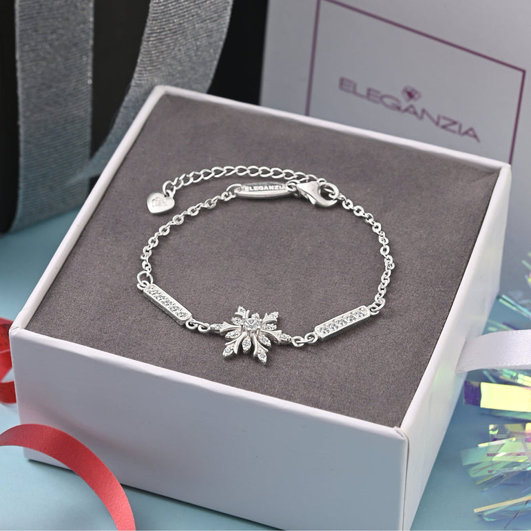 Sterling Silver Snowflake Bracelet with CZ Stones Bracelet