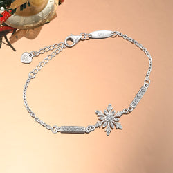 Sterling Silver Snowflake Bracelet with CZ Stones Bracelet