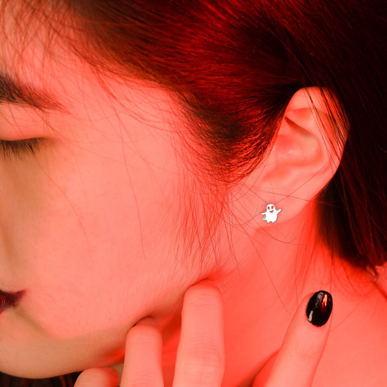 Fa-boo-lous Ghost Stud Earrings Sterling Silver Stud Earrings