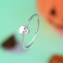 Spooky Skull Ring Sterling Silver Ring