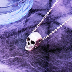 Sterling Silver Evil Skull Necklace Pendant Necklace