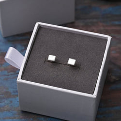 Simple Square Earrings Studs Sterling Silver Stud Earrings
