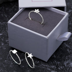 Mini Wishing Star Ring Sterling Silver Stacking Ring
