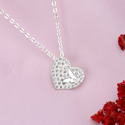 Dainty Butterfly Heart Necklace Sterling Silver Necklaces