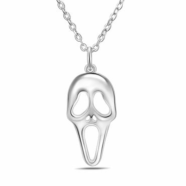The Scream Skull Necklace Sterling Silver Pendant Necklace