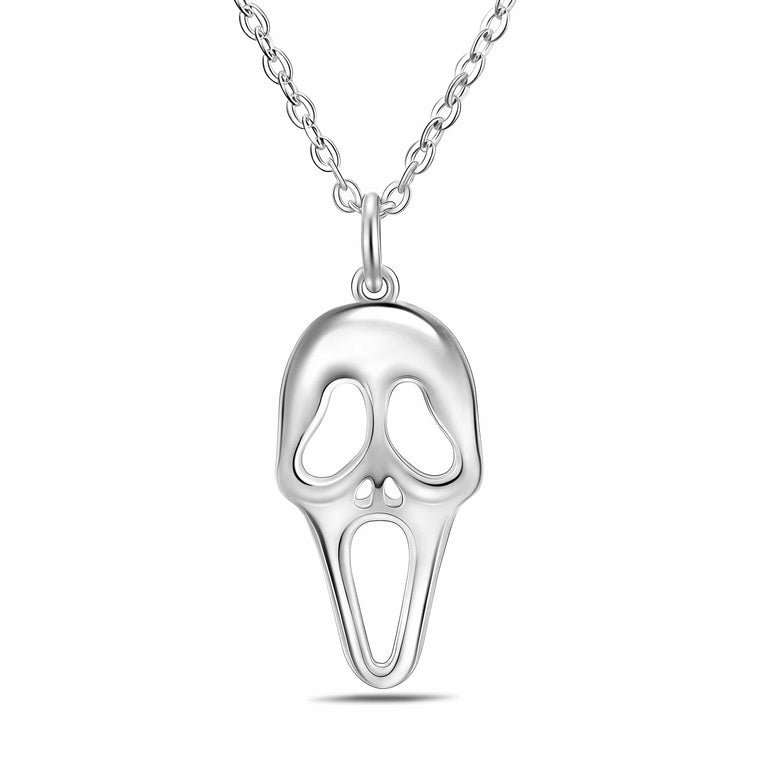 The Scream Skull Necklace Sterling Silver Pendant Necklace