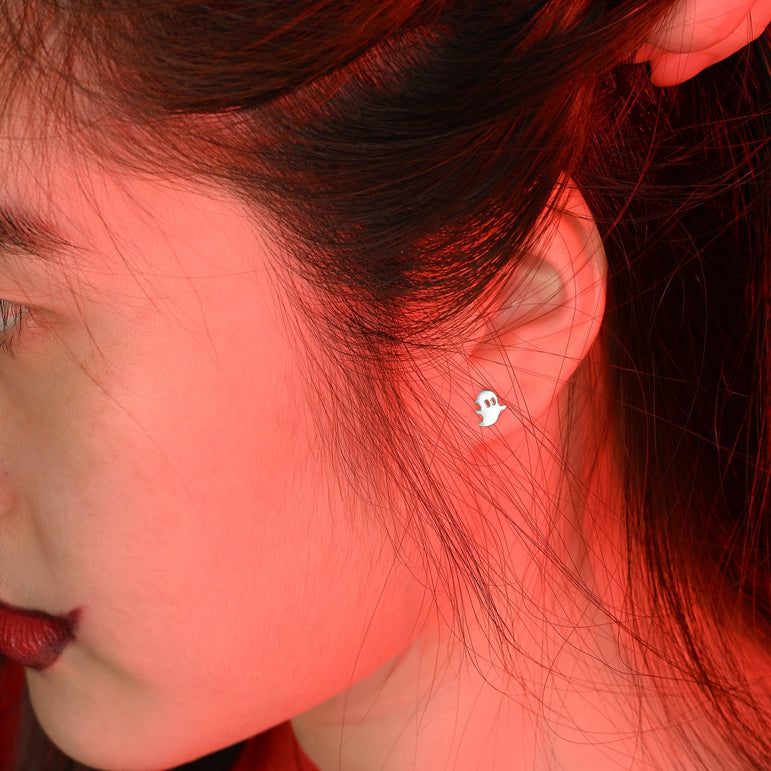 My Boo Cute Ghost Stud Earrings Sterling Silver Stud Earrings