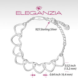 Interlocking BFF Heart Friendship Bracelet Sterling Silver Bracelet