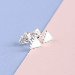 Simple Triangle Earrings Stud Sterling Silver Stud Earrings