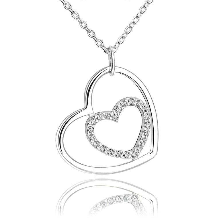Forever Heart Necklace Sterling Silver Pendant Necklace