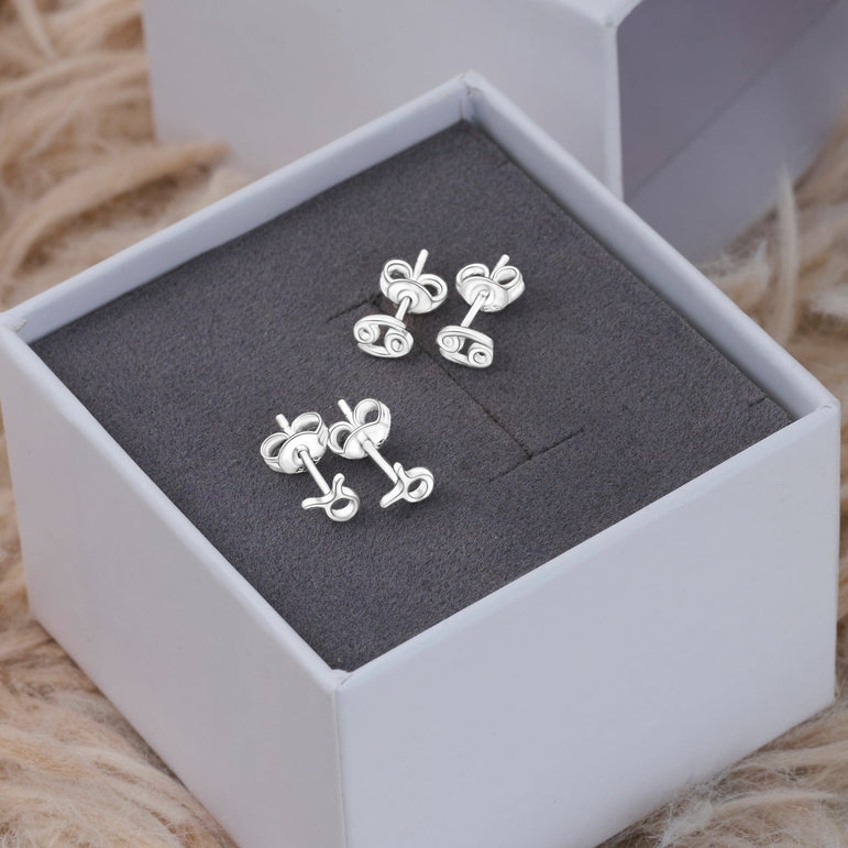 Cancer Stud Earrings Sterling Silver - Zodiac Constellation Earrings Stud Earrings
