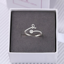 Leo Ring Sterling Silver Adjustable Zodiac Sign Ring Ring