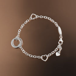 Interlocking Circle Mother Daughter Bracelet Silver Bracelet