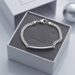 Classic Men Tag Sterling Silver Bracelet Bracelet