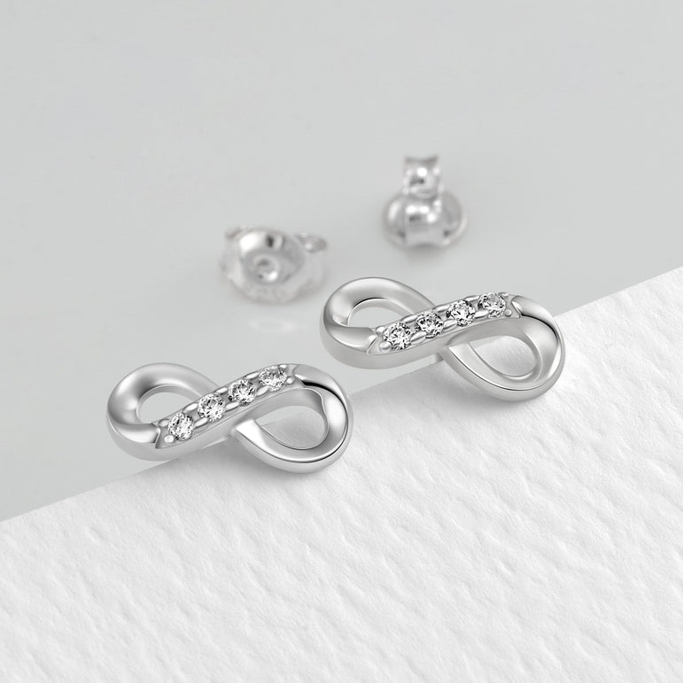 Sterling Silver Infinity Earrings Stud Earrings
