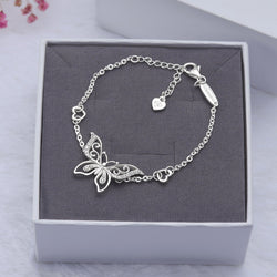 CZ Butterfly Bracelet Silver Chain Bracelet Bracelet
