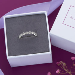 CZ Beaded Sterling Silver Stackable Rings