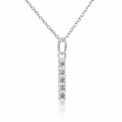 CZ Initial Necklaces Sterling Silver, 26 Alphabets