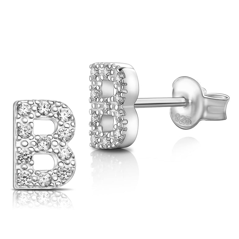 Initial Earrings Sterling Silver Stud Earrings Stud Earrings