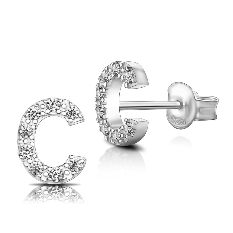 Initial Earrings Sterling Silver Stud Earrings Stud Earrings
