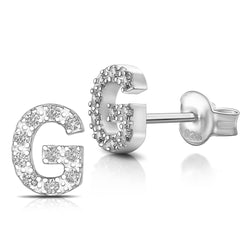 Initial Earrings Sterling Silver Stud Earrings Stud Earrings