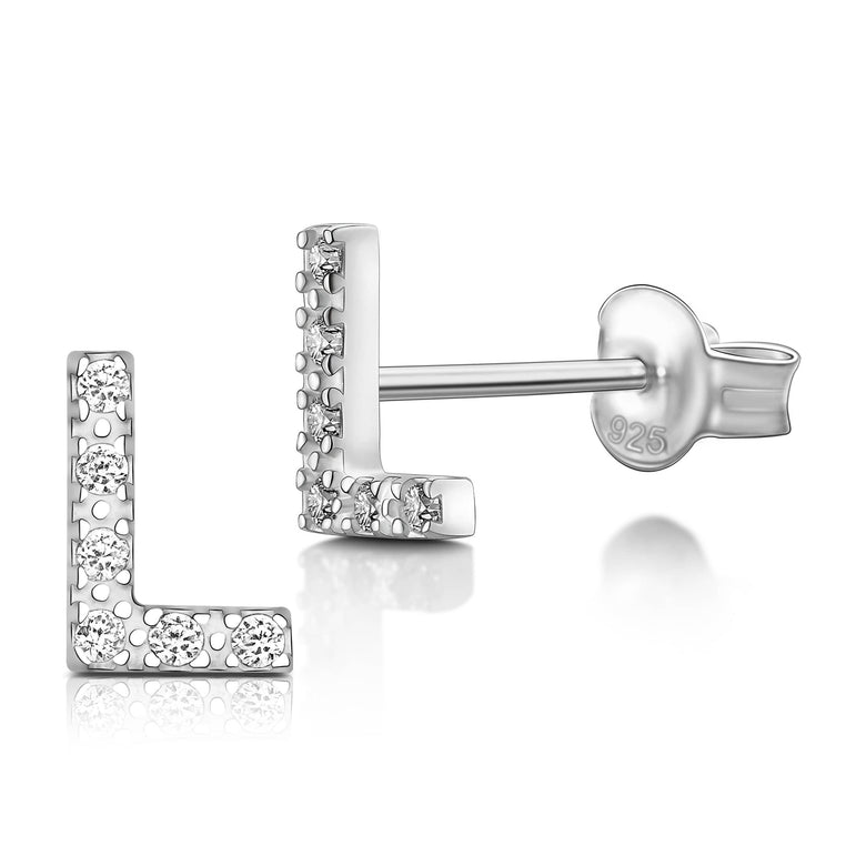 Initial Earrings Sterling Silver Stud Earrings Stud Earrings