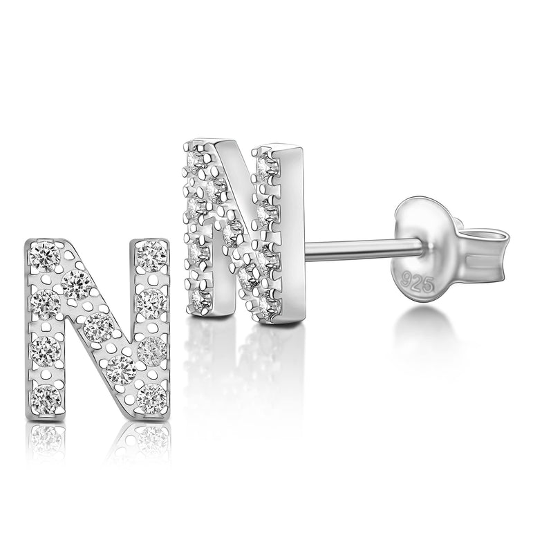 Initial Earrings Sterling Silver Stud Earrings Stud Earrings
