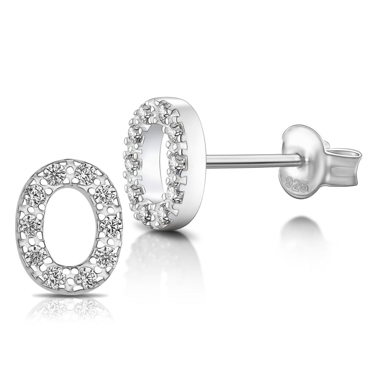 Initial Earrings Sterling Silver Stud Earrings Stud Earrings