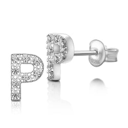 Initial Earrings Sterling Silver Stud Earrings Stud Earrings