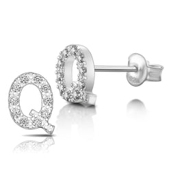 Initial Earrings Sterling Silver Stud Earrings Stud Earrings