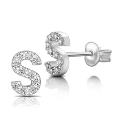 Initial Earrings Sterling Silver Stud Earrings Stud Earrings