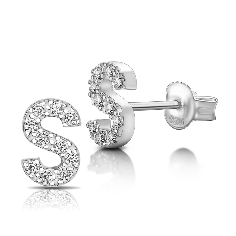 Initial Earrings Sterling Silver Stud Earrings Stud Earrings