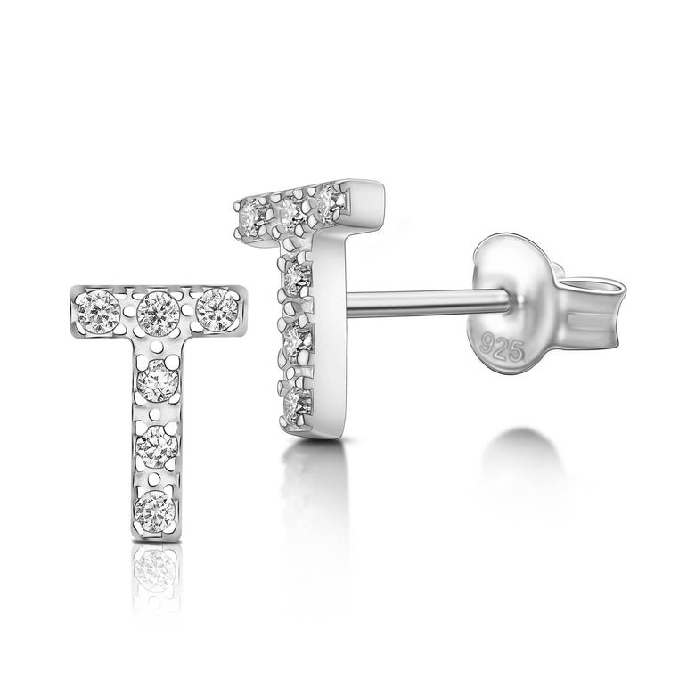 Initial Earrings Sterling Silver Stud Earrings Stud Earrings