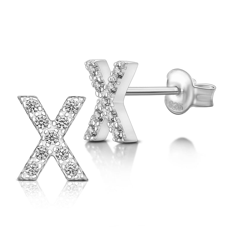 Initial Earrings Sterling Silver Stud Earrings Stud Earrings